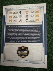Dusty May Custom National Championship Card Michigan Wolverines 2026 BD1