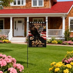 250th U.S. Independence Anniversary Garden Flag – 12×18 inches, Black