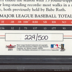 Barry Bonds Autograph 2001 Fleer Bonds Home Run King Jumbos /500 BB-HRK BCCG 10