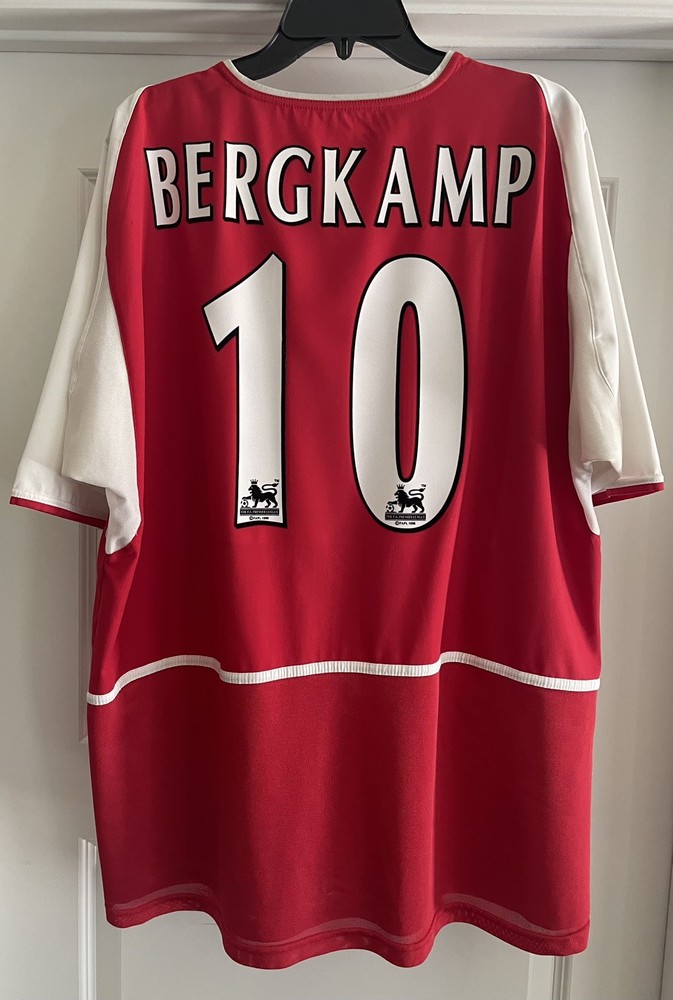 Vintage Nike 2002/2003 Arsenal FC Bergkamp Soccer Jersey Invincibles Y2K EPL