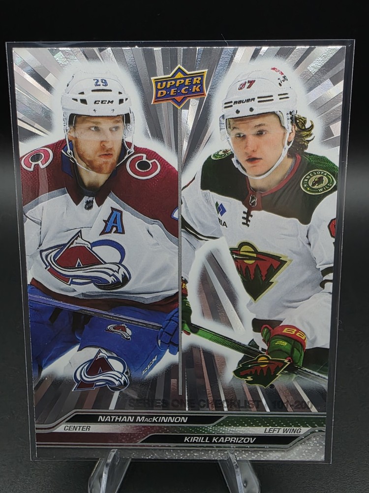 2023-24 UPPER DECK SERIES 1 SILVER OUTBURST MACKINNON/KAPRIZOV #200