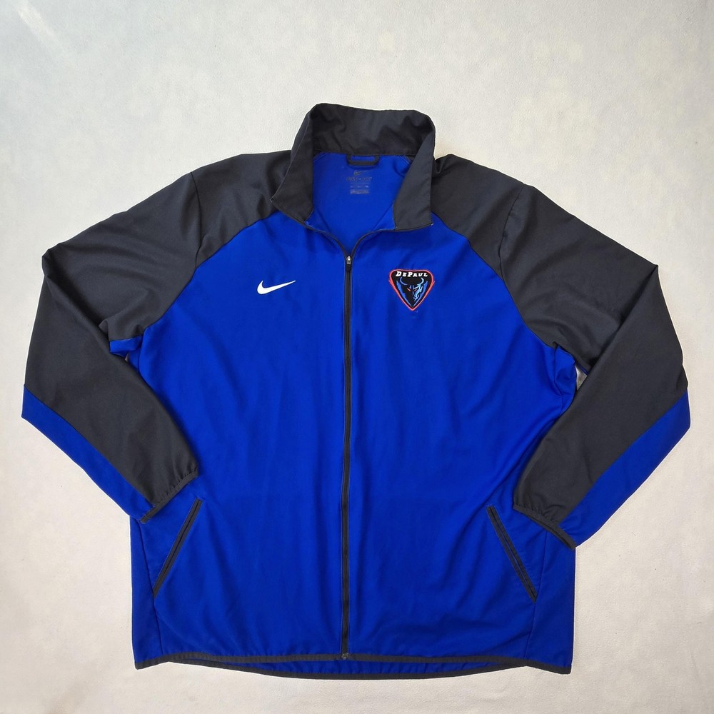 DePaul Blue Demons Nike Dri Fit Woven Jacket Mens 3XLT Blue NCAA Full Zip