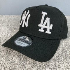 New Era LA Dodgers x Yankees NY York 9Forty Dual Logo A-Frame Snapback Hat Black