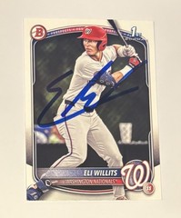 Eli Willits Signed 2025 1st Bowman Card Autographed Washington Nationals
