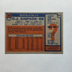 O.J. Simpson 1976 Topps #300 Buffalo Bills EXMT