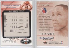 2002-03 Fleer Box Score Debut 1511/2002 Tayshaun Prince #13BSD Rookie RC 0j0