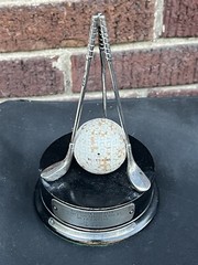 1930 Antique Mesh Golf Ball Hole In 1 Sterling Silver Trophy Club Wellington UK