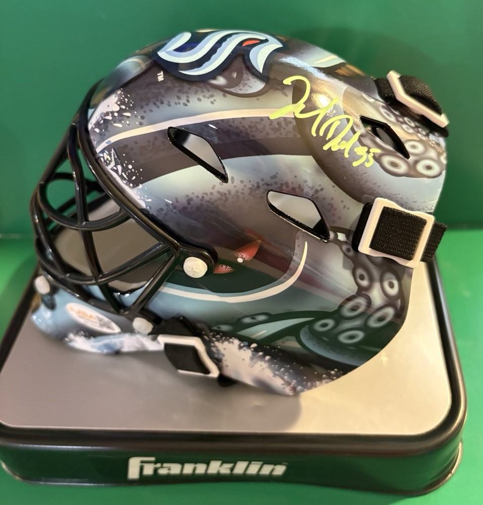 Joey Daccord Seattle Kraken Signed Mini Helmet With JSA Cert!