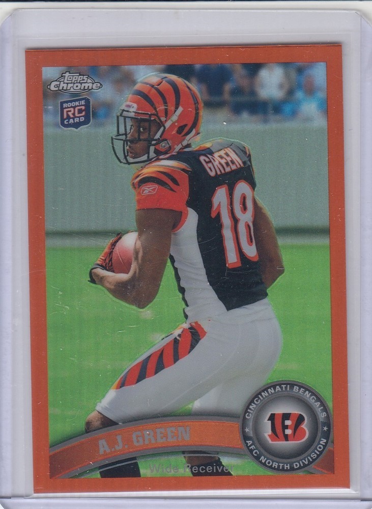 2011 AJ Green Topps Chrome ORANGE ROOKIE REFRACTOR Parallel #150 – Bengals QTY