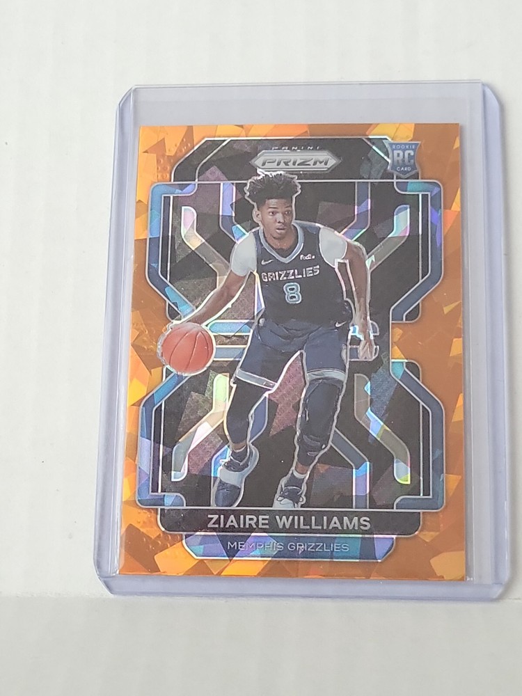 2021-22 Panini Prizm Zaire Williams Orange Cracked Ice 313 Rookie Grizzlies