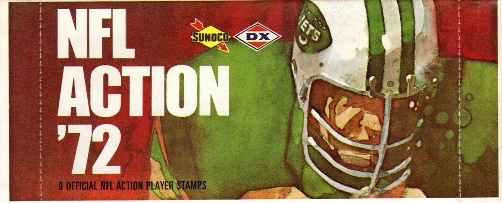 1972 Sunoco NFL unopened 9 stamp player single packs with New York Jets logo!
