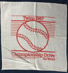 1987 Minnesota Twins Homer Hanky Official Star Tribune Championship Drive