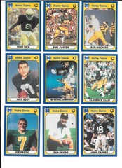 1990 Collegiate Collection Notre Dame Football Trading Cards / U Choose / mb5