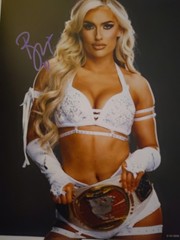 Blake Monroe Signed 11×14 Wwe Photo Holding Belt Tight Red Outfit Wwe Nxt