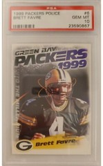 1999 Police Brett Favre #6 graded PSA 10 card