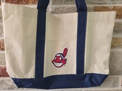 VTG Cleveland Indians Tote Bag Chief Wahoo Canvas 13&Prime;x18&Prime; MLB