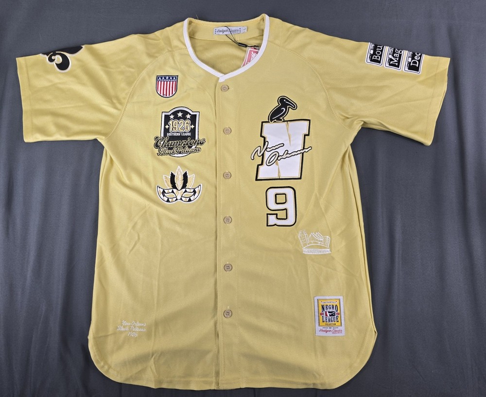 VTG Mitchell And Ness Negro Mens Large Basketball All Star Jersey Gold NWT