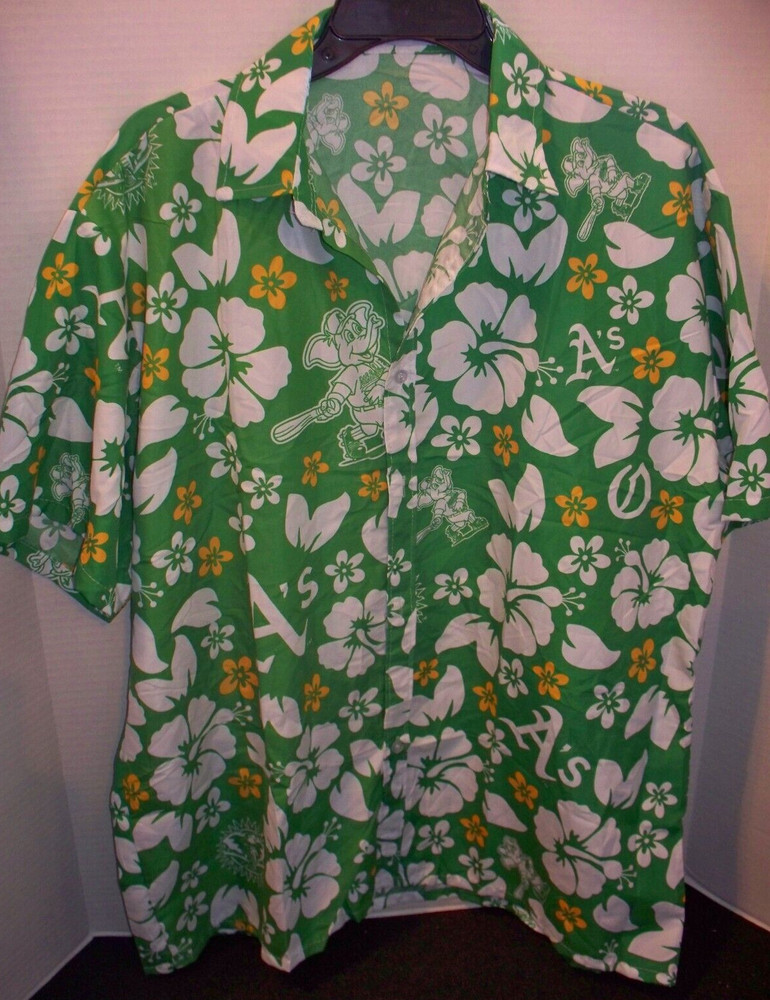 NEW 2023 Oakland A’s HAWAIIAN SHIRT Aloha Athletics Stadium Giveaway SGA XL