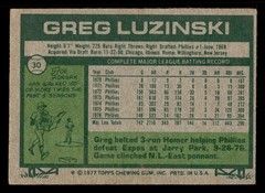 1977 Topps Greg Luzinski #30 – Philadelphia Phillies – VG