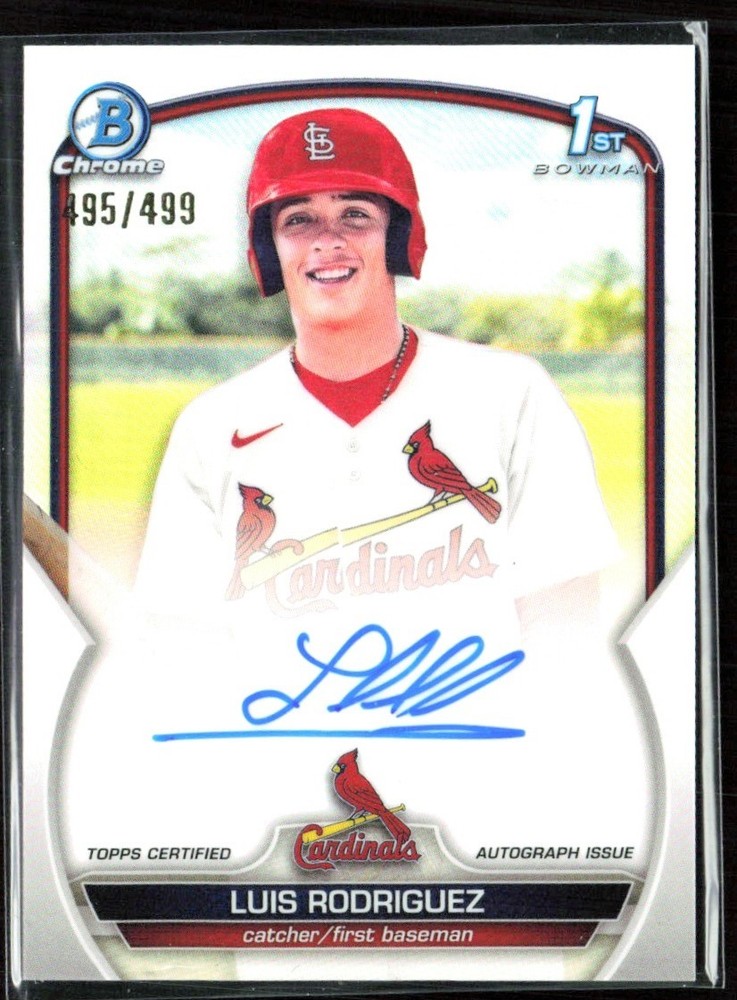 Luis Rodriguez 2023 Bowman Chrome Prospect Refractor Auto /499 #CPA-LR St. Louis