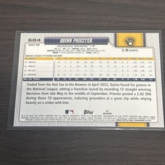 2026 Topps Series 2 #684 Quinn Priester Sandglitter Brewers