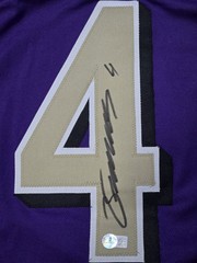 Zay Flowers Baltimore Ravens Signed Gold Jersey, FS Helmet & Ungraded Card