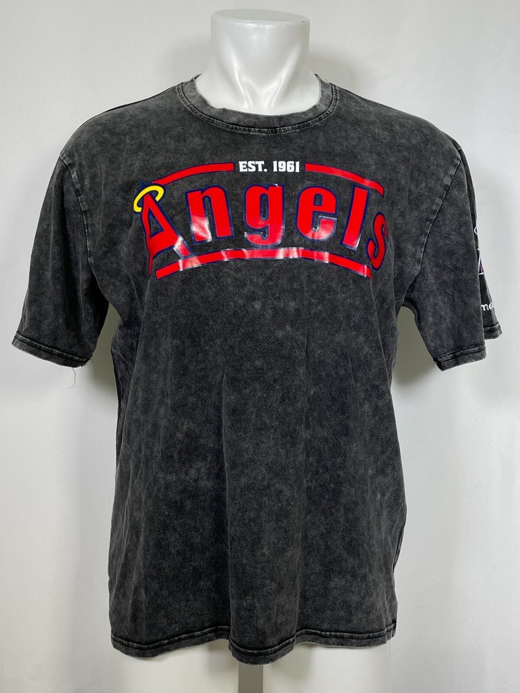 Los Angeles Angels MLB 2024 SGA 80&rsquo;s Black Throwback Tie Dye T-Shirt Men&rsquo;s XL
