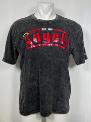 Los Angeles Angels MLB 2024 SGA 80&rsquo;s Black Throwback Tie Dye T-Shirt Men&rsquo;s XL