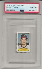 1974 TOPPS STAMPS NOLAN RYAN , PSA 8 NM-MT, TOUGH, RARE, HOF, CALIFORNIA ANGELS