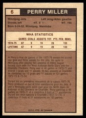 1975-76 O-Pee-Chee VTG WHA Rookie Perry Miller Rookie Winnipeg Jets #6
