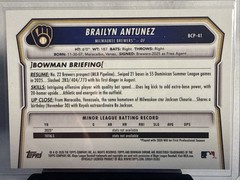 2026 Bowman Sapphire #BCP-41 Brailyn Antunez Milwaukee Brewers Bowman 1st