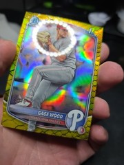 2025 Bowman Draft – Chrome Gage Wood #BDC-4 Yellow Reptilian Refractor /75 (RC)