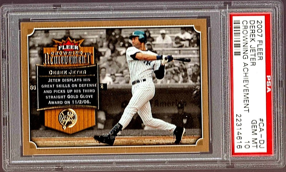 2007 FLEER CROWNING ACHIEVEMENT INSERT CARD CA-DJ HOF DEREK JETER PSA 10 LOW POP
