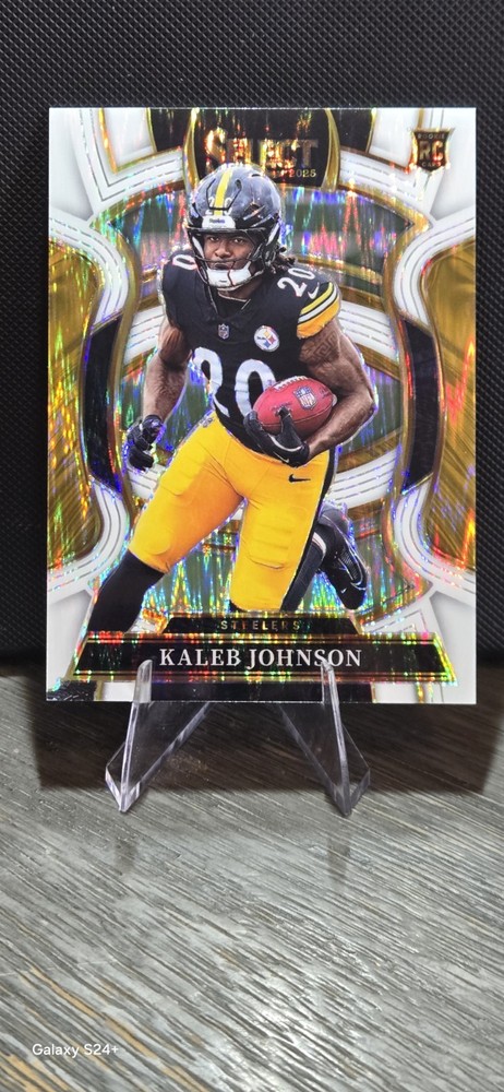 2025 Panini Select – Concourse Kaleb Johnson #52 White Shock Prizm /799 (RC)