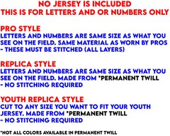 Boston Red Sox Lettering Kit for an Authentic, Replica or Youth Road 2023 Jersey
