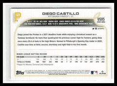Diego Castillo 2022 Topps Update #US85 Rookie Pittsburgh Pirates