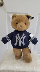 New York Yankees Bear Wearing Sweater Point 40 Plush Stuffed Toy 16in With Stand