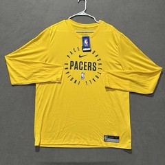 NWT Indiana Pacers Nike Shirt Mens XLT Yellow NBA Basketball Long Sleeve Dri Fit