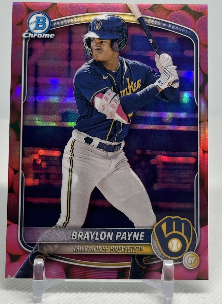 2025 Bowman Chrome Braylon Payne Bubblegum Snack Pack SSP #BCP-148 Brewers