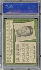 1971 Topps Mel Stottlemyre #615 PSA 5 Excellent New York Yankees