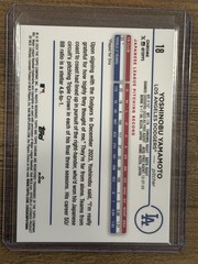 2024 Topps Chrome – Yoshinobu Yamamoto #18 (RC) Los Angeles Dodgers