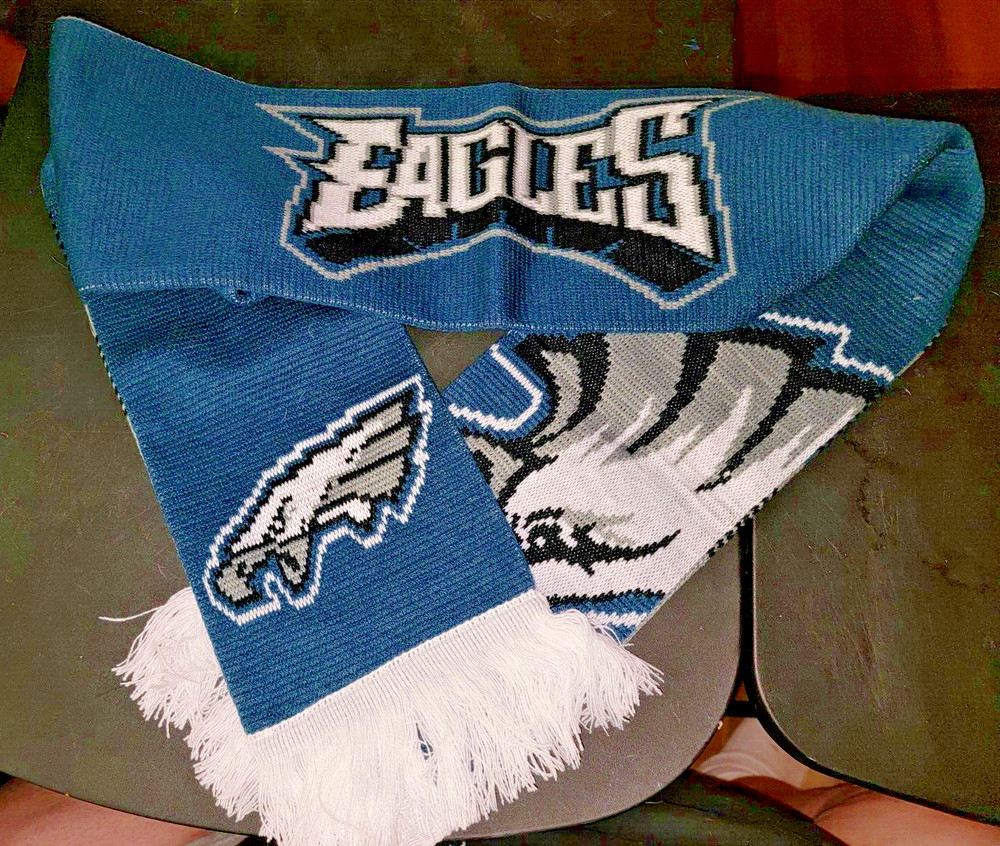 Philadelphia Eagles Scarf Knit Winter Neck Double Sided Big Team Logo Green