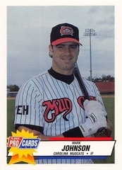 Mark Johnson 1993 Fleer ProCards 2061 Carolina Mudcats Baseball Card