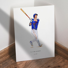 A.J. Ewing New York Mets Baseball 8×10 Print Poster Art Illustrated AJ