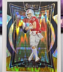 Drake Maye Prizm Concourse Rookie 2024 #27 Black And Yellow Patriots