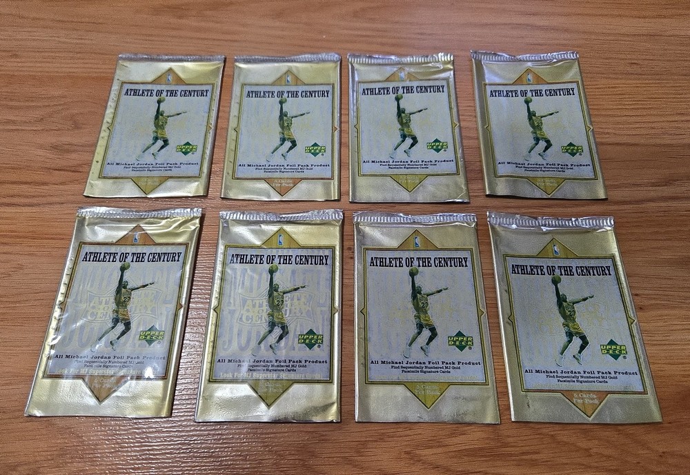 Michael Jordan Athlete of the Century EMPTY CARD WRAPPER Pack X8 LOT NBA 1999