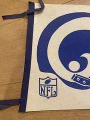 Vintage LOS ANGELES RAMS Pennant &rsquo;60s NFL Felt Single Bar RARE 12&Prime; x 30&Prime;