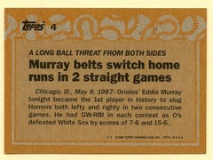 1988 Topps Eddie Murray &rsquo;87 Record Breakers black box ERROR card #4 Orioles HOF