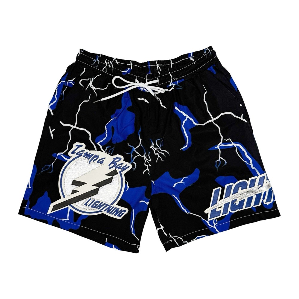 Rare Tampa Bay Lightning Custom Bespoke Handmade Shorts Big Logo AOP Mens Large