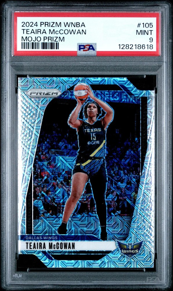 2024 Panini Prizm WNBA – TEAIRA McCOWAN #105 – MOJO PRIZM /25 – PSA 9 – Mojo /25